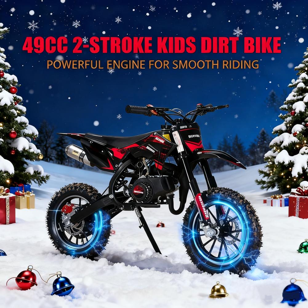 子供用ガスバイク、ミニダートバイク、49CC 2ストロークガス動力バイク、衝撃吸収ポケットバイク、最大時速25マイル