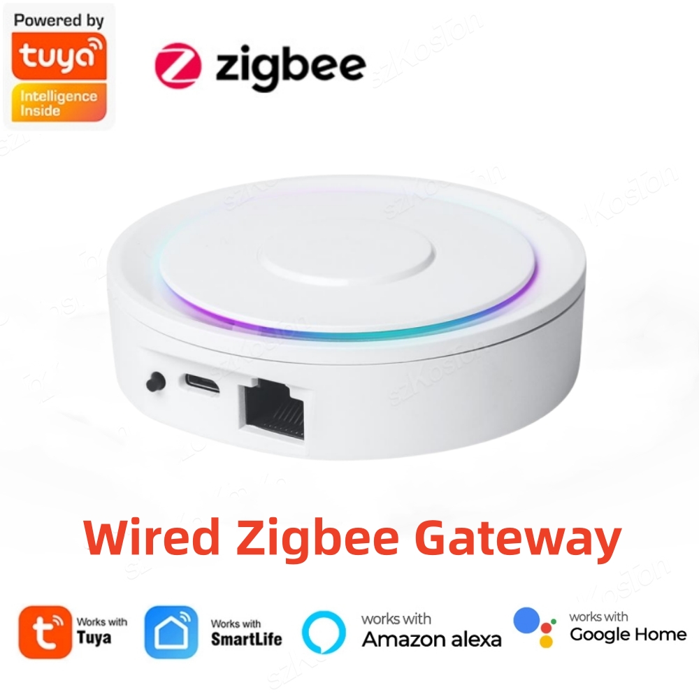 Tuya ZigBee ゲートウェイ ハブ スマート RJ45 有線ゲートウェイ ブリッジ 音声制御 Alexa Google ホーム アシスタント スマート ライフ アプリと連携