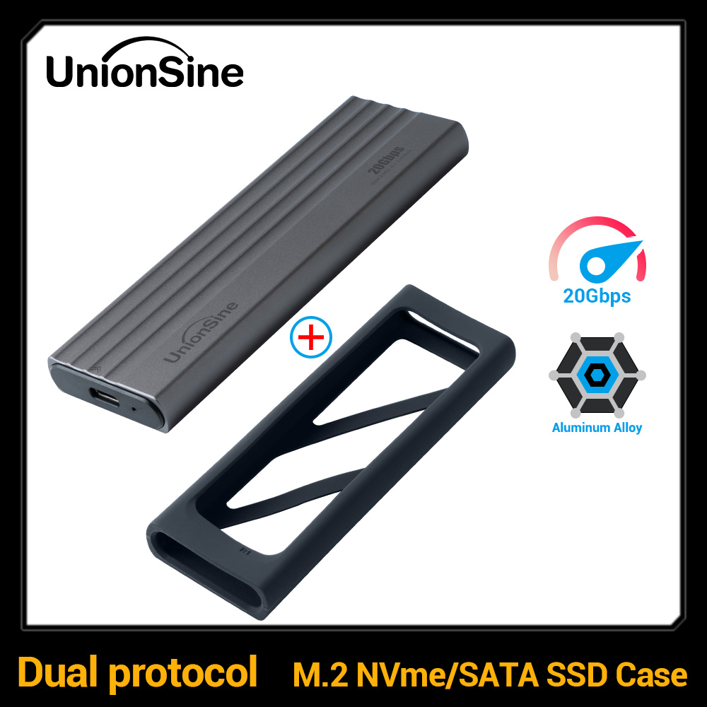 UnionSine M.2 SSD エンクロージャ アダプタ SSD ケース 20Gbps USB3.2 Gen2 USB C 外部エンクロージャ M および B