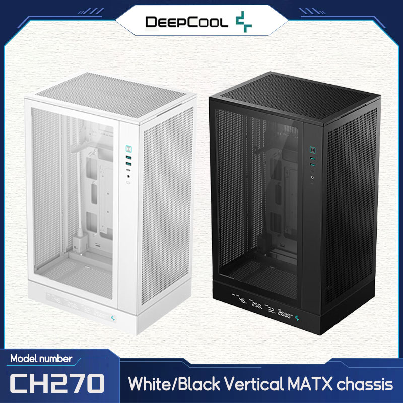 DEEPCOOL CH270 Digital Display Chassis Vertical MATX Structure Supports 360 Water Cooling ATX Power Supply Computer Chassis