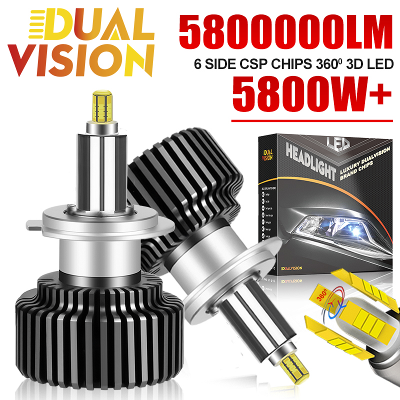 5800000LM H7 LED ヘッドライト 360 度 CSP LED 6000K 5800W 高低ビーム 9012 HIR2 H1 H8 H9 H11 H4 HB3 HB4 H8 H9 9005 9006 12V