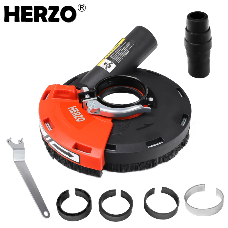 HERZO GT119125A 125 ミリメートル研削ダストシュラウドアングルグラインダー用アタッチメント付き