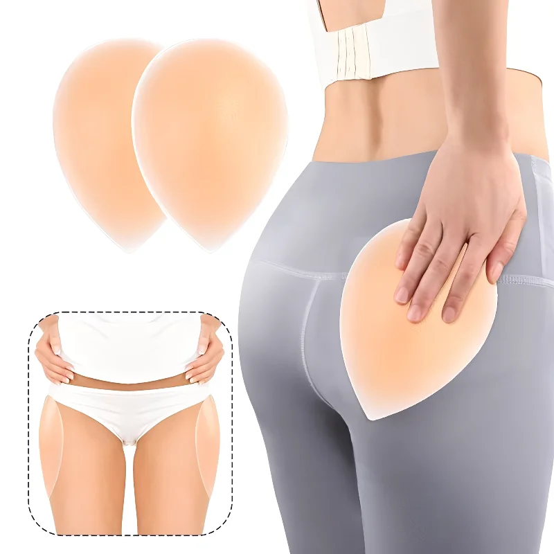 シリコーンバットパッド粘着臀部エンハンサー女性のための再利用可能な粘着ヒップリフトパッド入り現実的なディップフィラーシェイプウェアステッカー