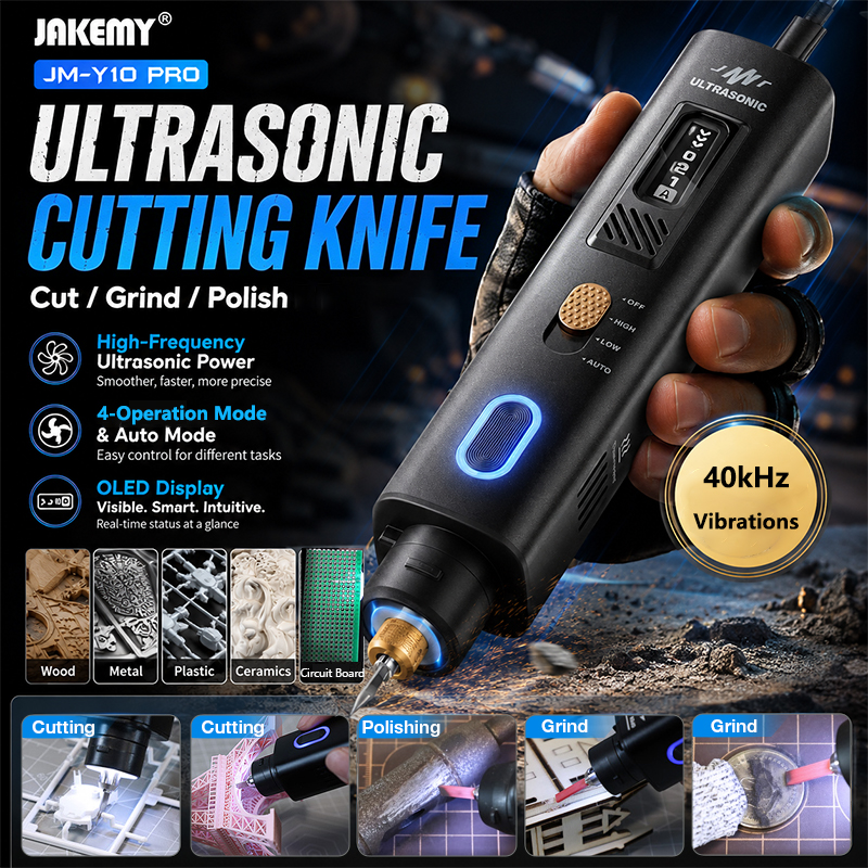 Jakemy JM-Y10 PRO 超音波切断ナイフ過熱保護 DIY 電気切断彫刻研削ツール適切なモデルボード