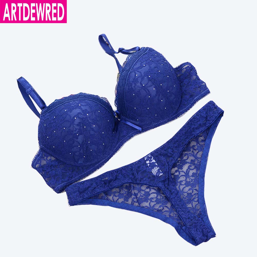 Intimante VS 70-95 BC Cup Sexy Push Up Bra Thong Sets Embroidery Lace Plus size women bra set ropa interior mujer underwear sets