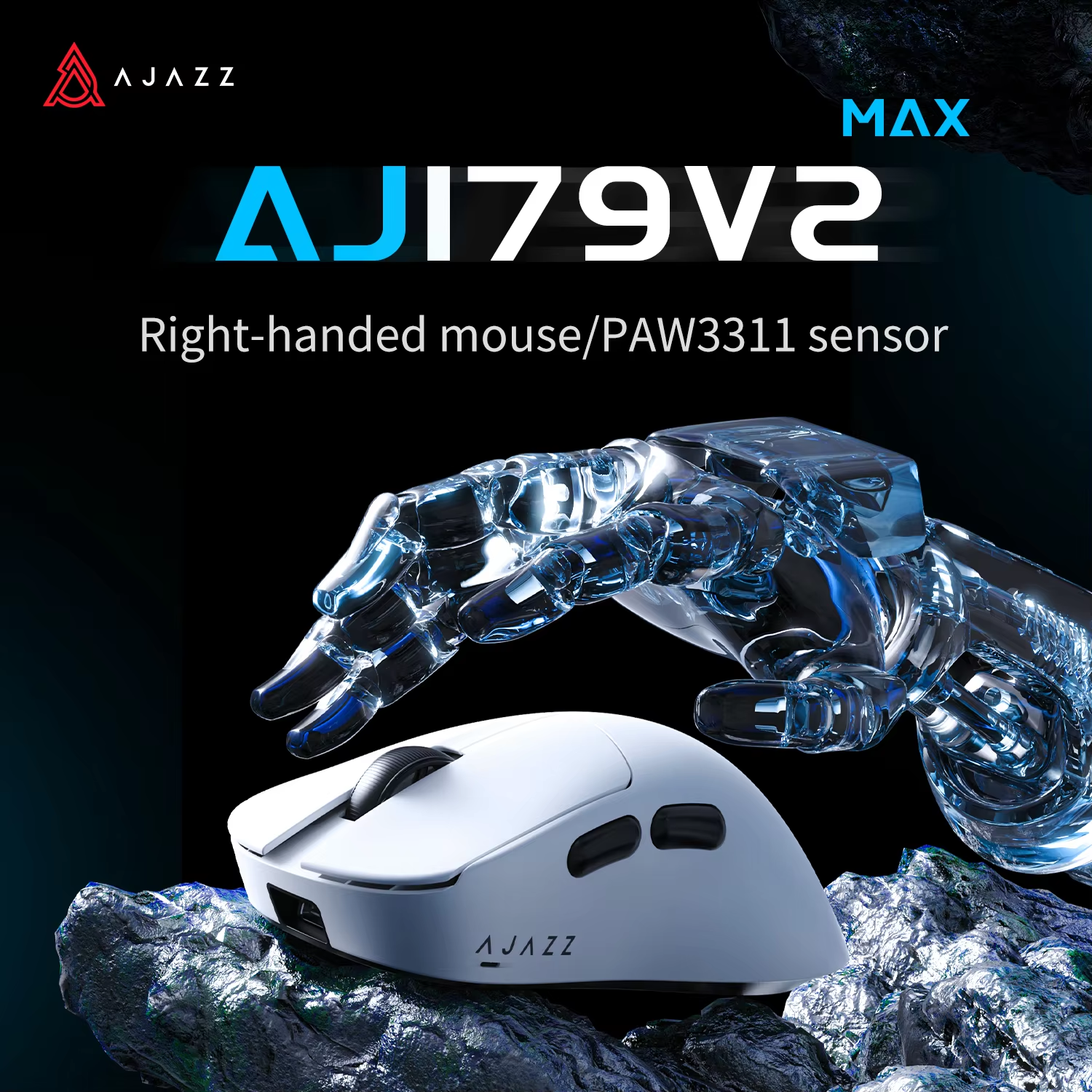 AJAZZ AJ179 V2 MAX ワイヤレス ゲーム E スポーツ 1K ポーリング レート 軽量設計 人間工学に基づいた PAW3311 センサー