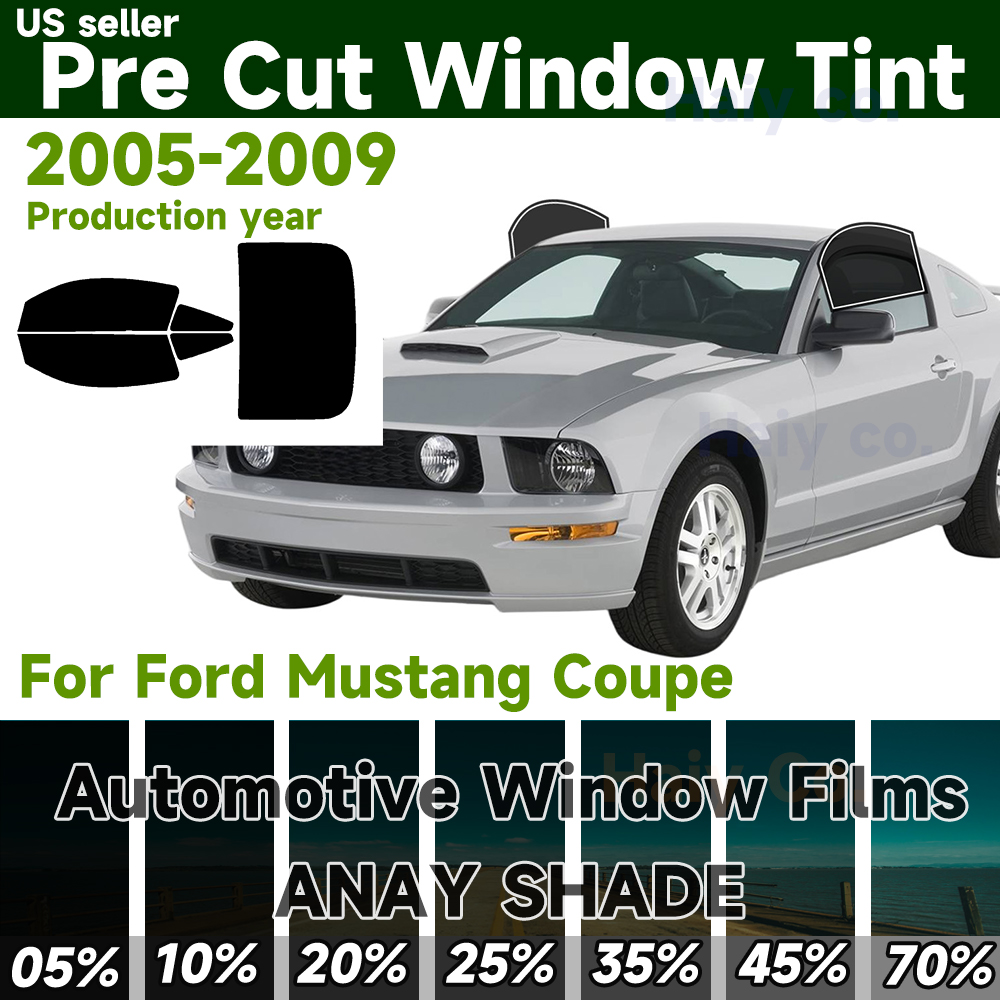 プレカットウィンドウティント車フォードマスタングクーペ 2005-2009 太陽 UV ブロックヒートグレア 2 層ウィンドウプロテクターフィルムシェード自動ステッカー