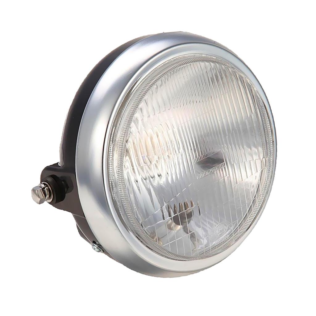 Classic Motorcycle Retro Headlight Metal Assembly 7 Inch Lamp Housing Bulbs for Cafe Racer and Custom Bikes
