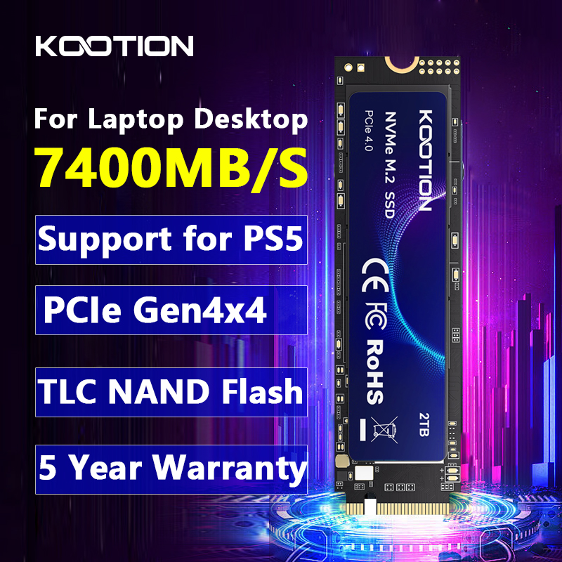 KOOTION X16Plus SSD NVMe M2 1TB 2TB 4TB Gen4x4 内蔵ソリッドステートハードディスク PCIe 4.0x4 2280 SSD M.2 ドライブ PS5 ラップトップ PC 用