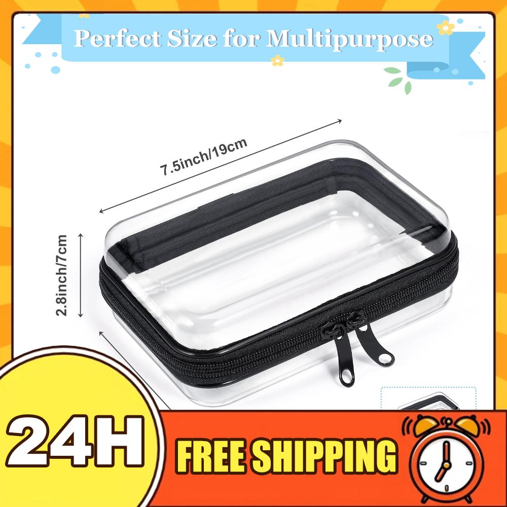 2個入り 透明ハードシェルジッパーケース 防水 硬質 トイレタリー＆おむつバッグオーガナイザー 化粧品 オフィス書類用品用