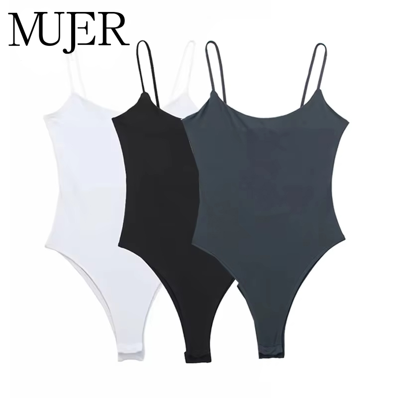 Mujer 白黒ボディ女性ノースリーブタイトなボディスーツランジェリーセクシーな女性のボディコン背中の開いたボディスーツ女性の夏のトップス