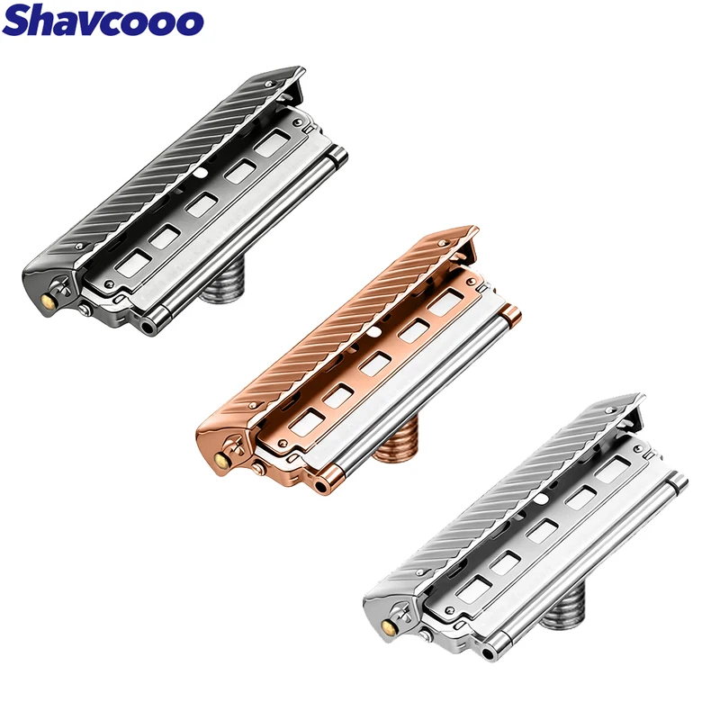 Shavcooo GP300 グライド 3.0 プロ スーパー ローラー シェービング シェーバー ヘッド ユニバーサル M5 スレッド ダブルハーフブレード 安全かみそり トラベルボックス付き