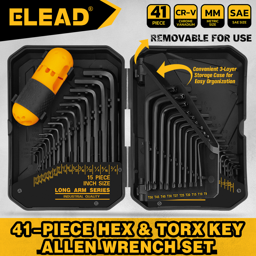 ELEAD 41PC 六角レンチ 六角レンチ セット スタンダード SAE(0.028"-3/8")