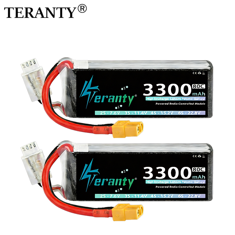 2 個 TERANTY リポバッテリー 3S 11.1V 11.4V 3300mAh 60C 80C T XT60 コネクタ付き 車 トラック ボート FPV ドローン ヘリコプター 飛行機用
