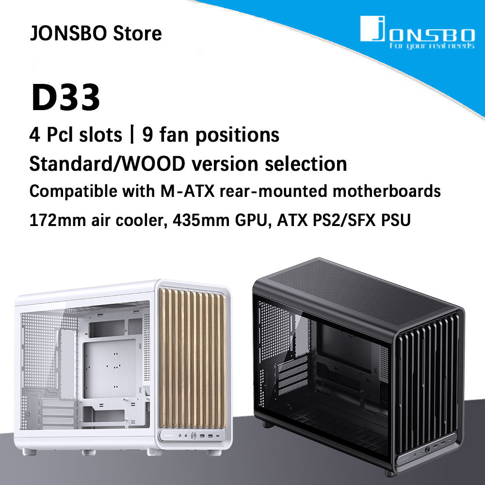 JONSBO D33 コンピュータケースゲーミングコンパクトデスクトップサポート 360 水冷ガラスサイドパネルサポートバックマウントマザーボード
