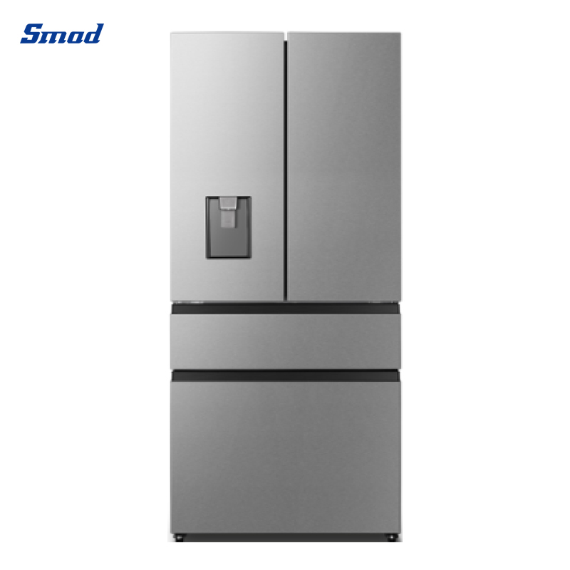 Best Selling 486L 220V/50Hz Black Stainless Steel Finishing French Door Freezer Refrigerator for Home Use DM-632WS3