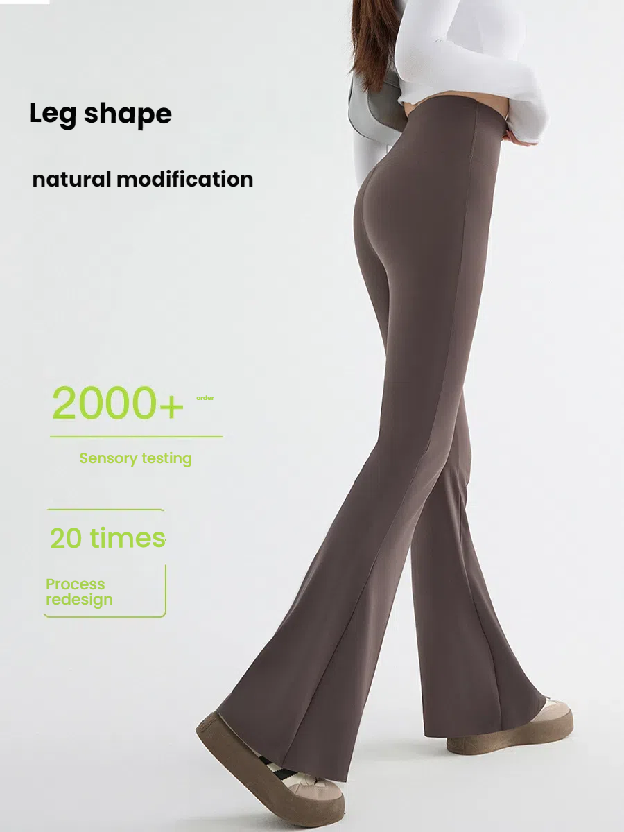 新しいハイウエストフレアサメパンツ女性の夏のストレッチブーツカットサメパンツレトロカジュアルズボンストリート女性服