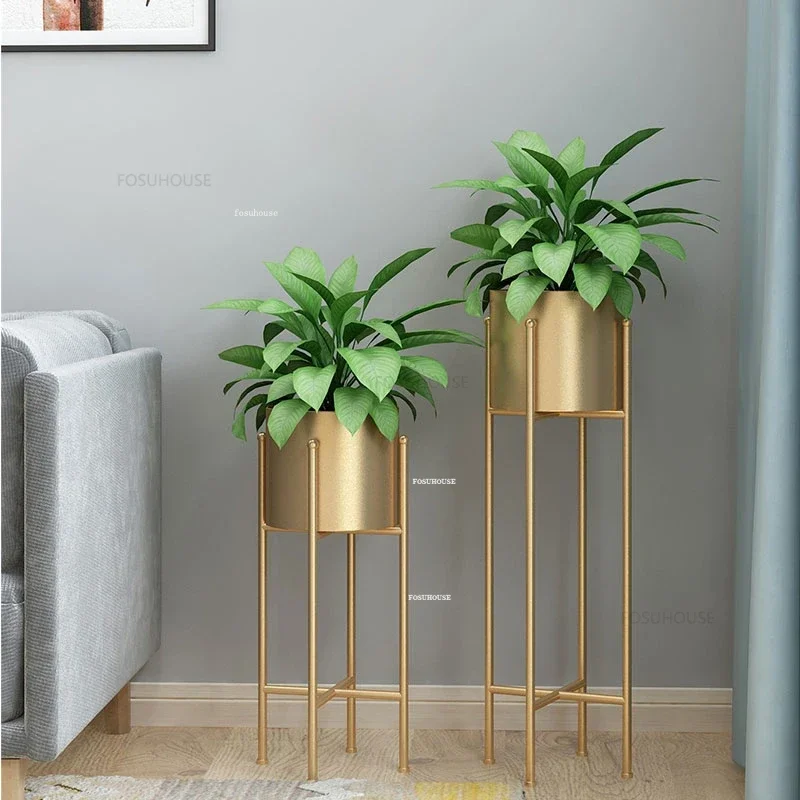 北欧ミニマリストリビングルーム植物棚屋内バルコニー床植物スタンド北欧錬鉄製グリーンプラント植木鉢棚Z