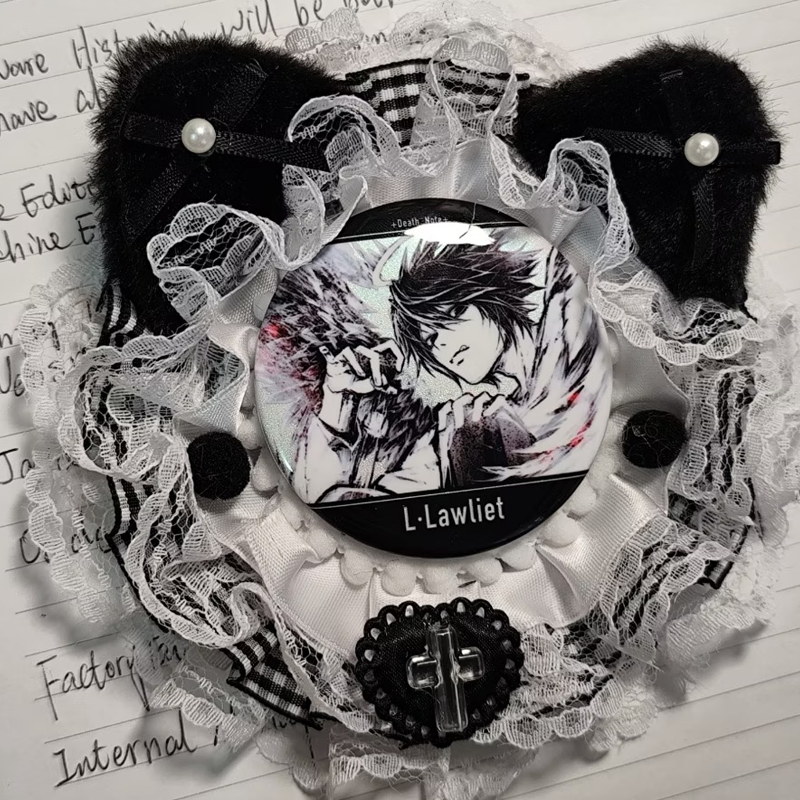 かわいい猫耳 Itabag アクセサリーレースリボンバッジホルダー Itabag 装飾充填バッジホルダー手作りバッジロゼット