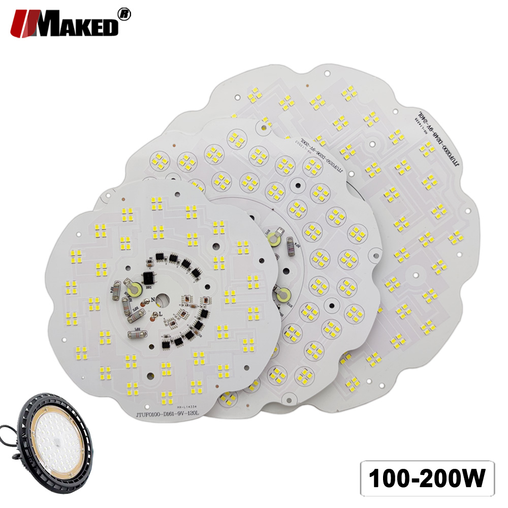 100 ワット 150 ワット 200 ワット UFO LED ハイベイライト AC220V スマート IC モジュール超高輝度倉庫、ガレージ、商業産業用ランプ再プレート