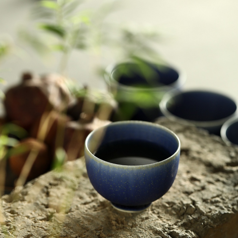 ★景徳鎮マットフランベティーカップ磁器マスターティーカップティーセット家庭用シングルカップティーメイキング個人専用大型
