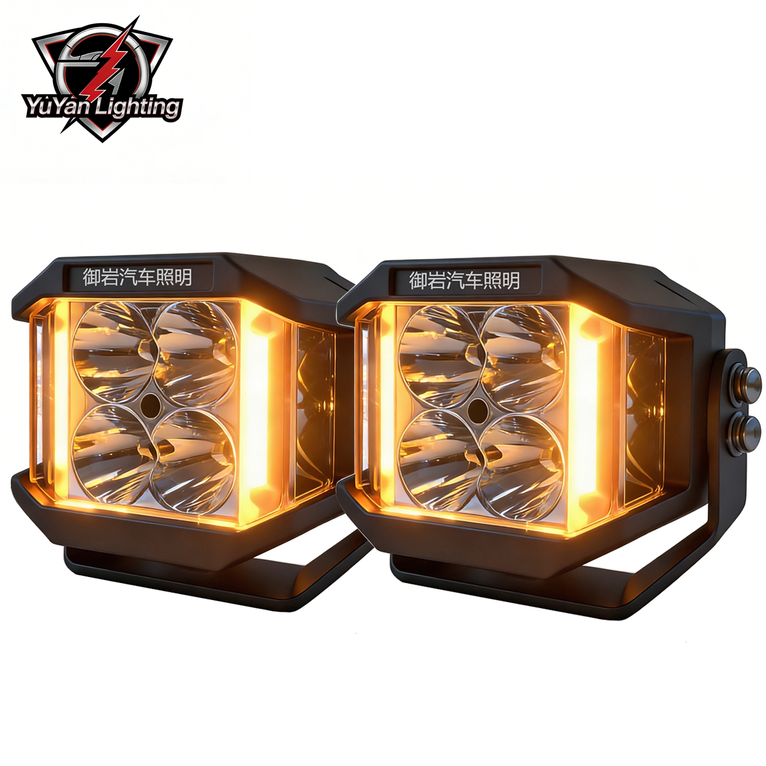 2 個 4 インチ 60W LED ワークライトポッド 両面シューター DRL ドライビングライト付き トラック ピックアップ オフロード トラクター SUV 4WD 12V 24V