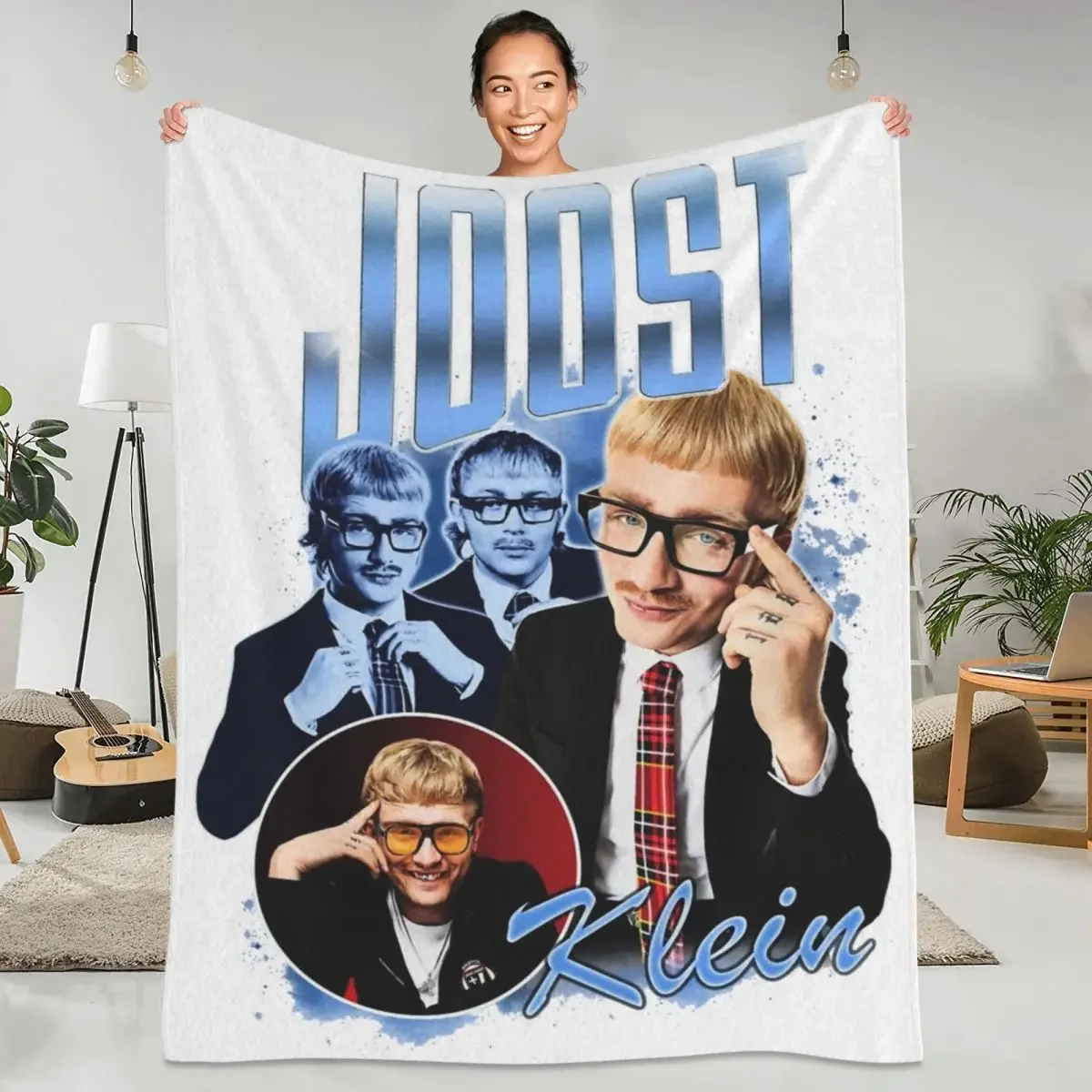 ソフトで耐久性のあるスローブランケット ソファベッド用 冬フランネル ベッドスプレッド トラベルカバー Joost Klein Eurovisions 歌手のポスターにインスパイア