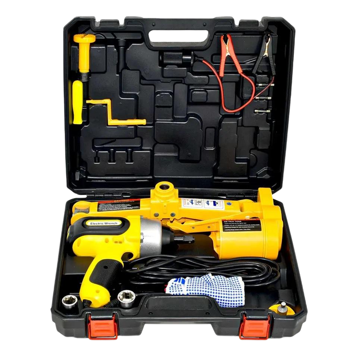 電気自動車ジャッキキット、3T 12V、ポータブル電動シザーカーリフトキット、インパクトレンチ、タイヤ交換キット