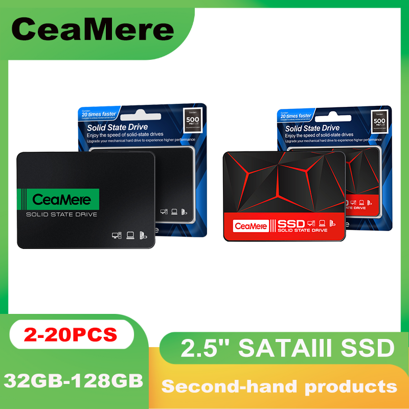 CeaMere 中古 Sata Ssd 5 個 - 20 個 32 ギガバイト 2.5 SSD 64 ギガバイト 120 ギガバイト 128 ギガバイトハードドライブ/中古内蔵ハードドライブ無料カスタムロゴ