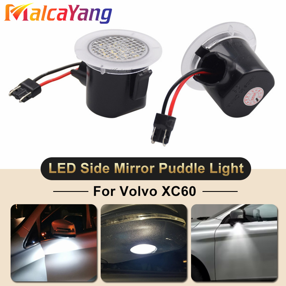2x LED サイドミラー水たまりライト 2008-2017 ボルボ XC60 MK1 ホワイト水たまり下礼儀警告ランプ 31217287