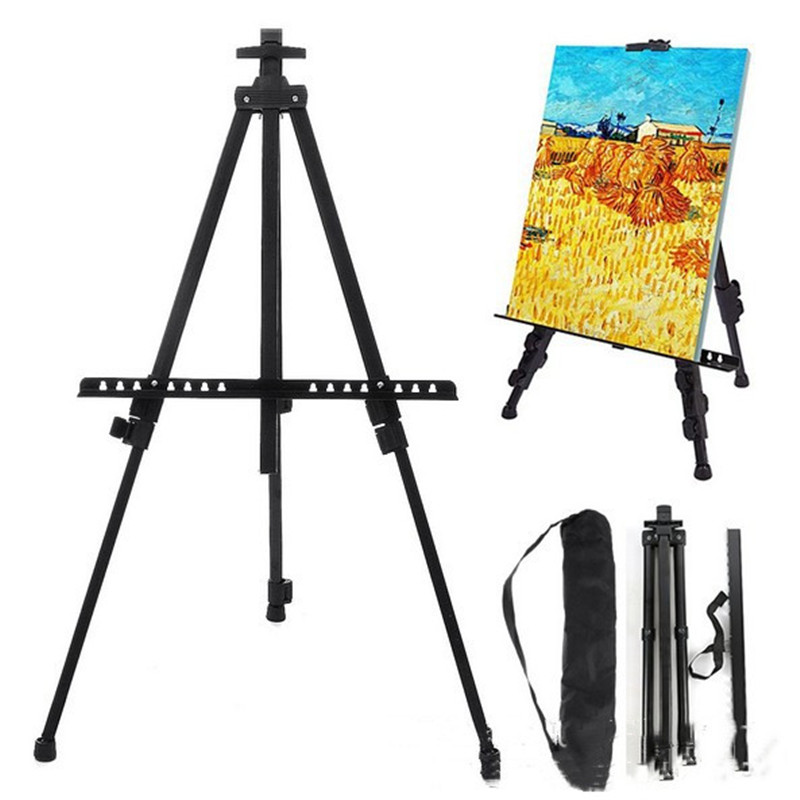 ポータブル調整可能な金属スケッチイーゼルスケッチ描画アーティスト画材スタンド折りたたみトラベルイーゼル棚付きバッグ屋外