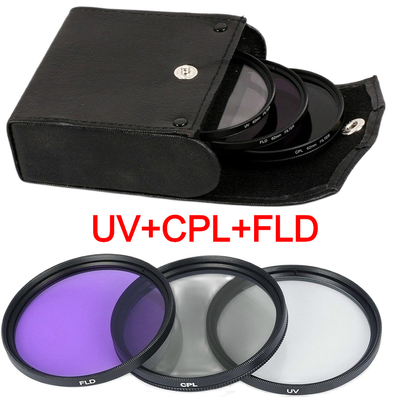 49MM 52MM 55MM 58MM 62MM 67MM 72MM 77MM UV CPL FLD 3 in 1 レンズフィルターセット バッグ付き Cannon Nikon Sony Pentax カメラレンズ用