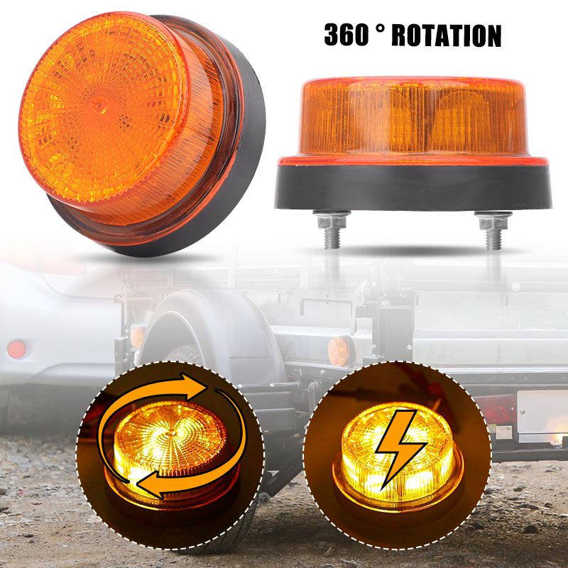 ミニ Led 緊急ストロボライト 12V 24V フラッシュビーコンブレーキインジケータートレーラー 360 度回転警告信号ランプバストラック車用