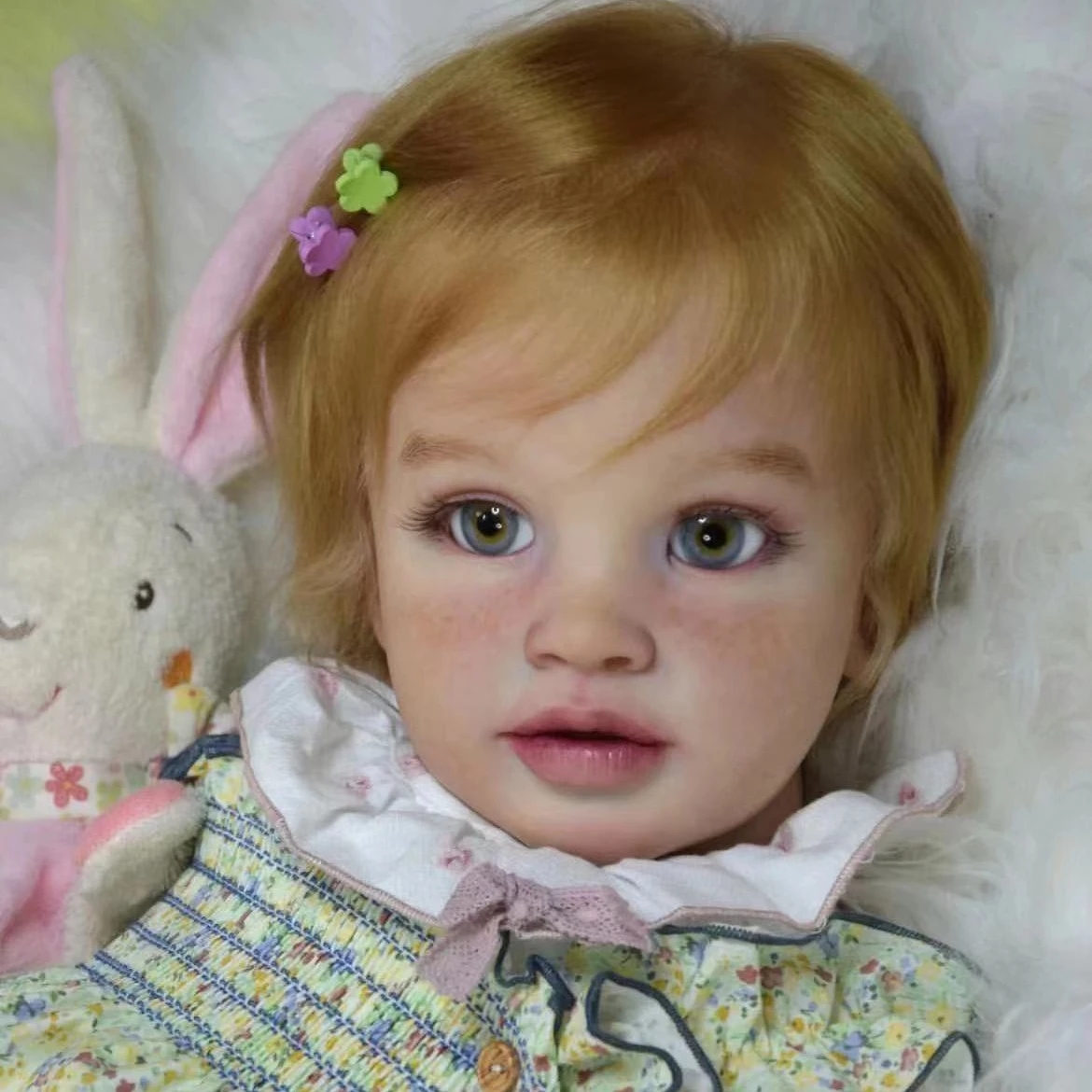 NPK 26 インチリアルな赤ちゃん幼児リボーンピッパプリンセスガールリアルな人形未完成人形パーツ布ボディと目付き