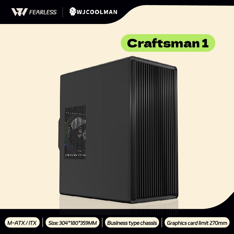 WJCOOLMAN Craftsman 1 MTAX/ITX PC ケース USB3.0 ガビネテスゲーマーオープンフェンスパネルデスクトップビジネス小型シャーシ