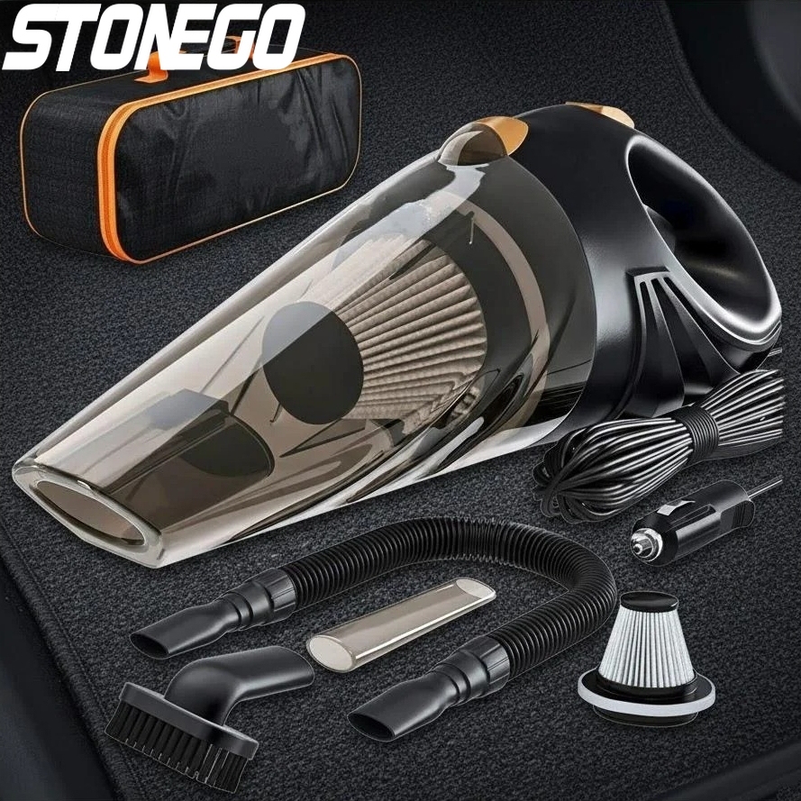 STONEGO 12V ポータブル車の掃除機ハンドヘルドダスターウェットドライ汚れ吸引強力なコードレス自動クリーニングツール
