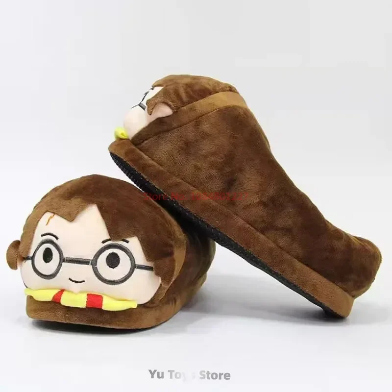 かわいいハリーズ・ポッター冬ぬいぐるみ暖かく厚みのある綿スリッパポッターカップル屋内用通気性靴サプライズギフト