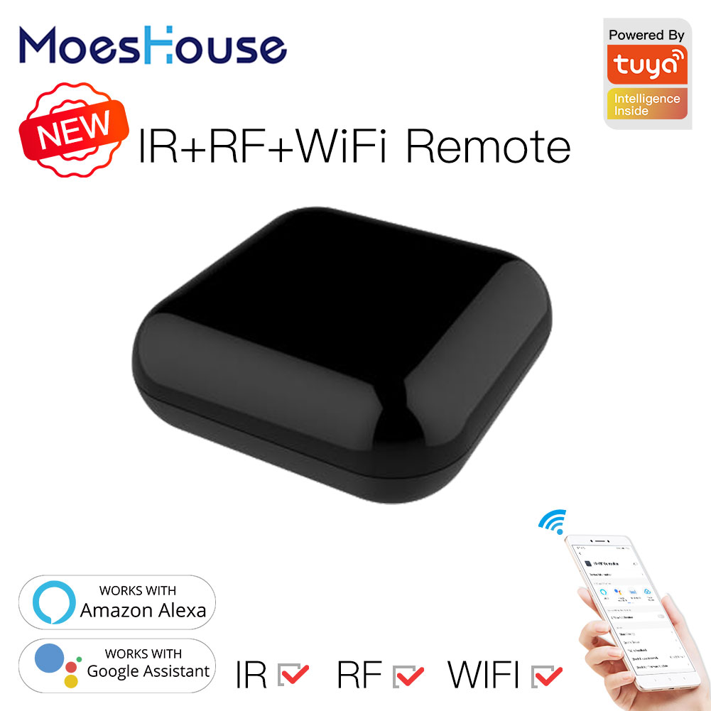 Moes WiFi RF IR ユニバーサル リモート コントローラー RF 家電 Tuya スマート ライフ アプリ Alexa Google Home 経由の音声コントロール NEW