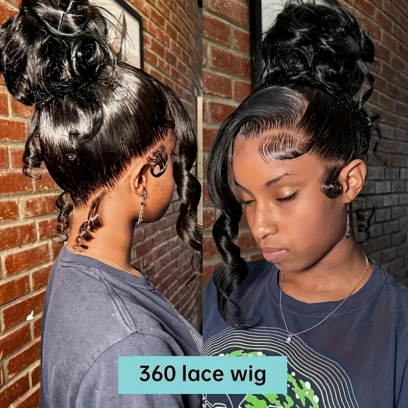 Gowik 250% 密度 360 実体波フルレースフロントウィッグブラジルバージンヘア高品質レースウィッグ事前摘み付き HD 透明レースフロントベビーヘアナチュラルカラー女性のための