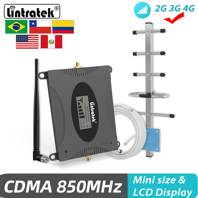 Lintratek 850 MHz バンド 5 モバイル信号増幅器 2G 3G 4G セルラーリピータ CDMA 2G UMTS LTE ブースターアンテナキットブラジルチリ B5