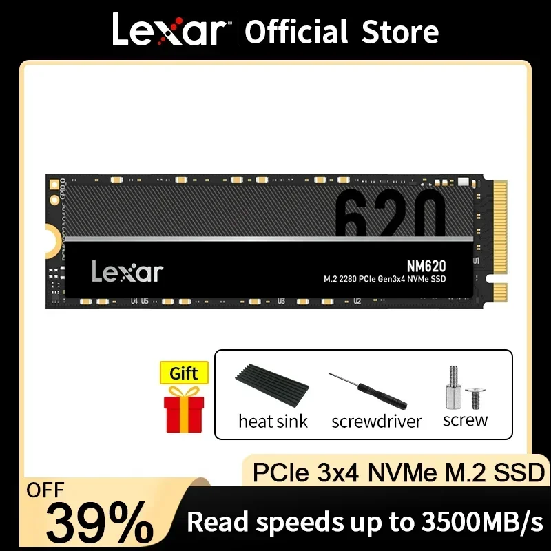 Lexar NM620 SSD M.2 NVME ハードディスク 256 ギガバイト 512 ギガバイト 1 テラバイト M2 2280 PCIe 3.0 内蔵ソリッドステートドライブラップトップ PC 用の新しい SSD ハードドライブ
