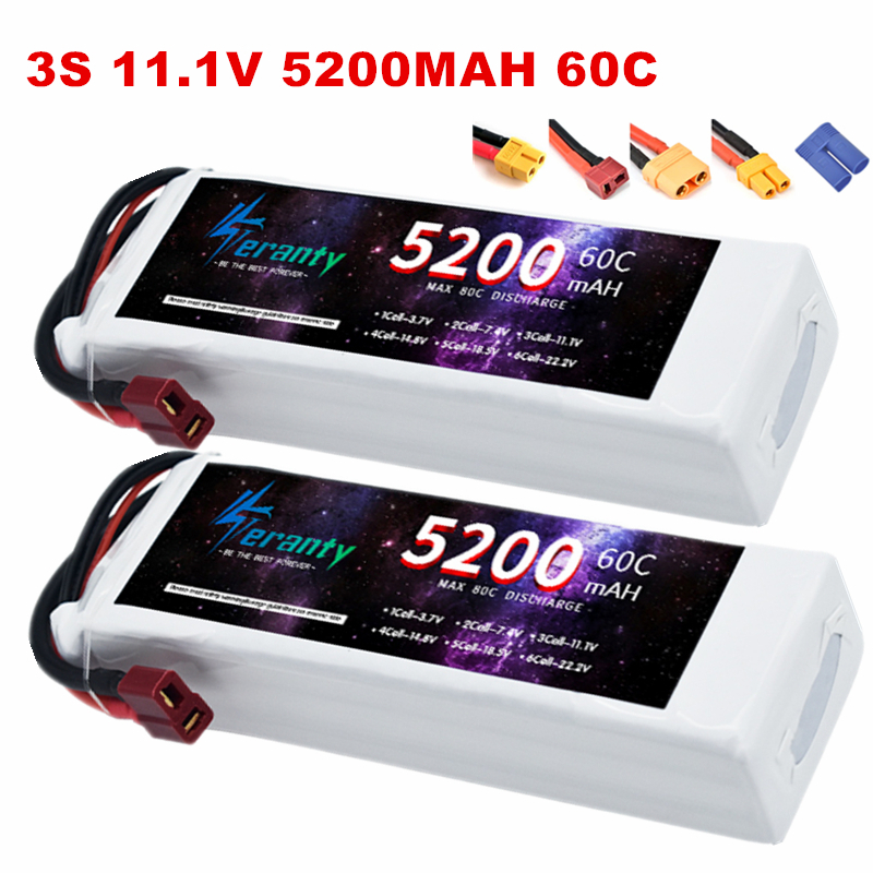 3S リポバッテリー 11.1V 5200mah 60C RC カー Quadcopter ドローン飛行機ヘリコプター XT60 ディーンズ T XT90 EC5 11.1V バッテリー