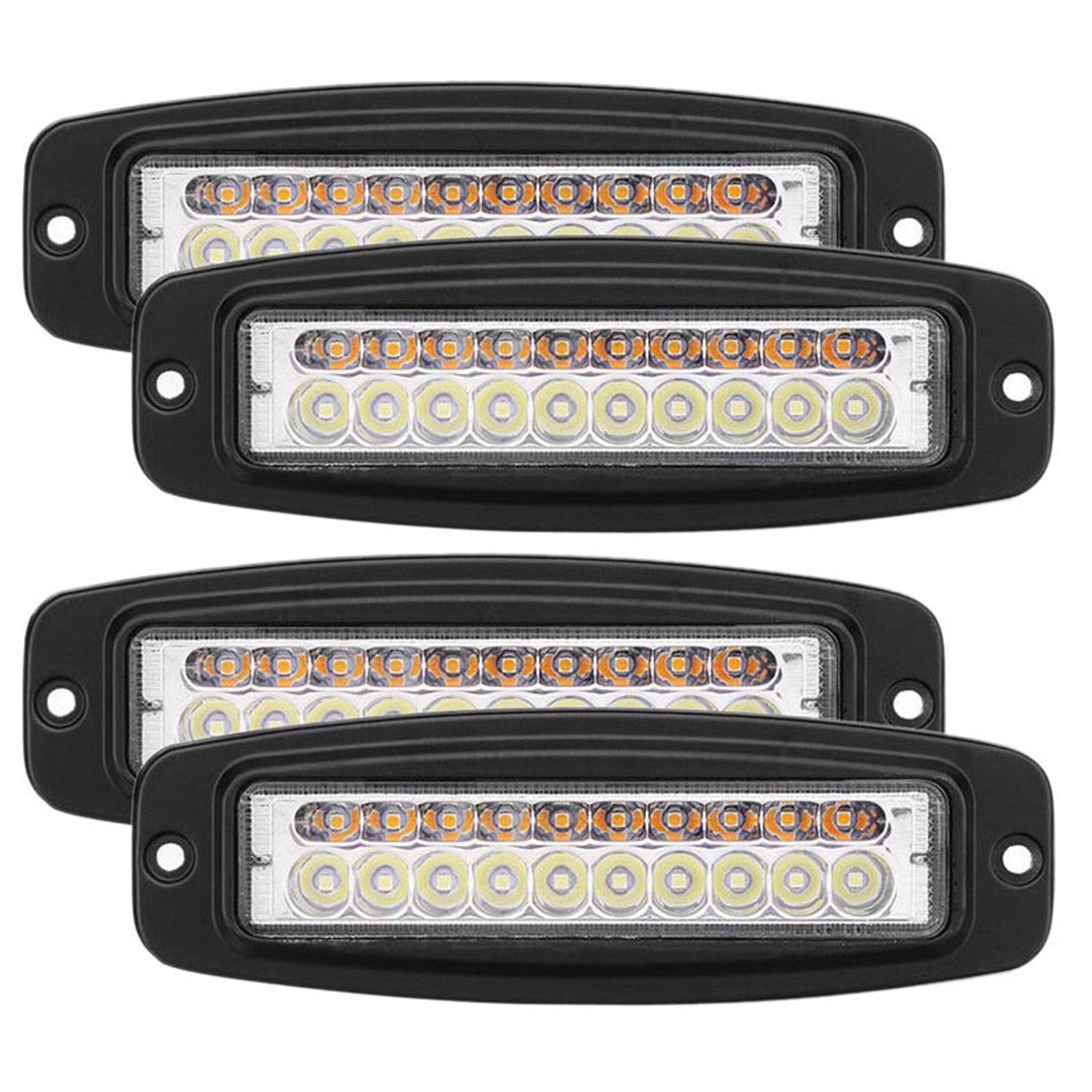 NEW-4 個 7 インチデュアルカラー 100W LED ワークライトバーフラッシュマウントフラッドドライビングフォグランプ