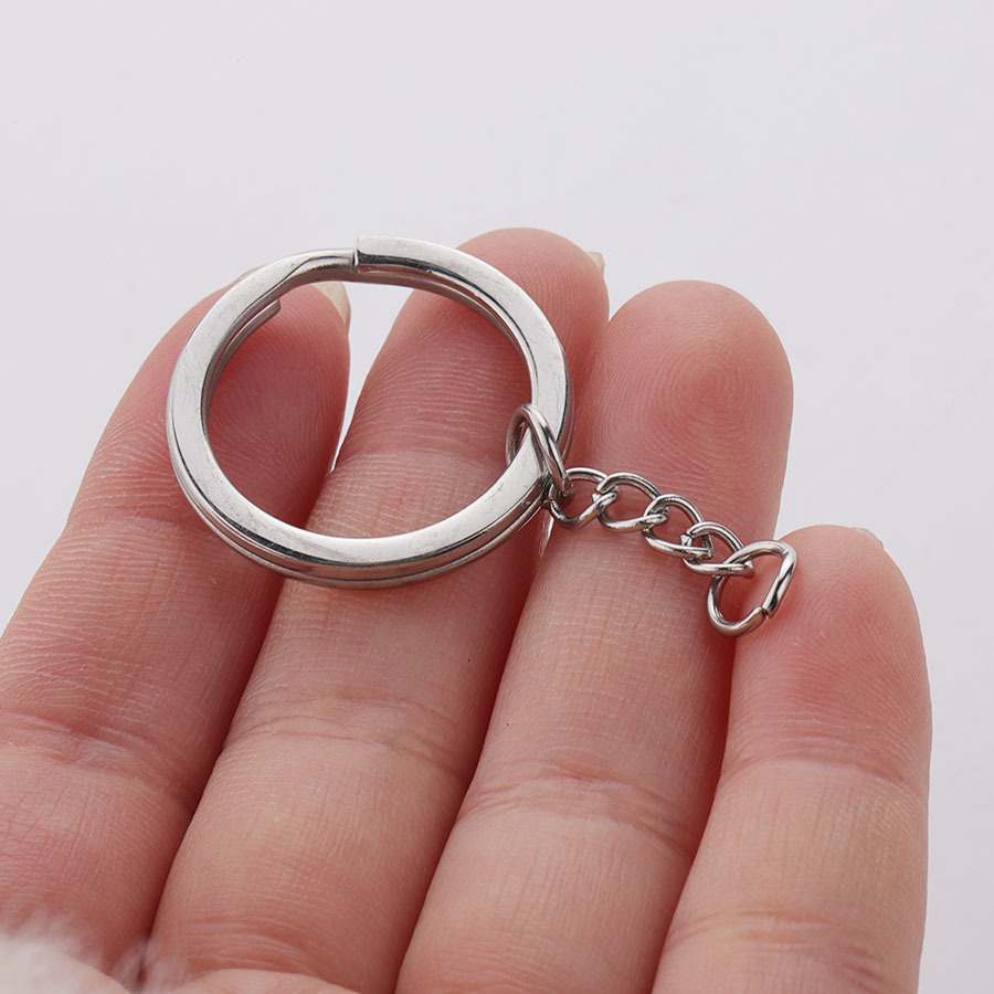 20 ピース/ロット 304 ステンレス Ste キーチェーンぶら下げ分割キーリングエクステンダーチェーン付き DIY 作成キーホルダーパンクジュエリー