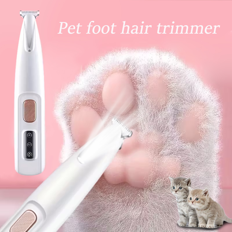 ペットヘアトリマー 猫足バリカン バリカン USB充電器 LEDライト搭載 多機能ペット爪トリマー