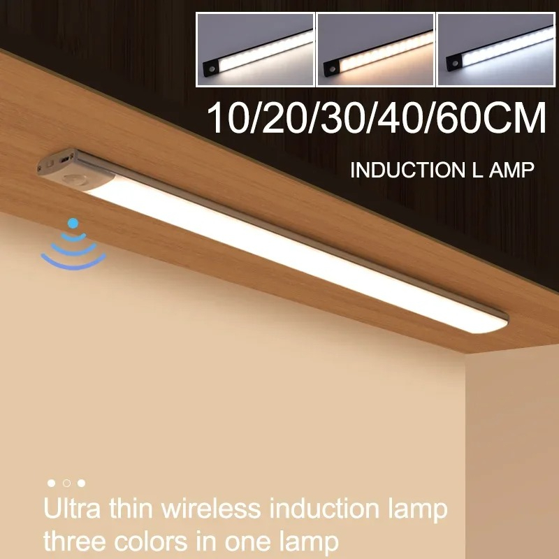 10/20/30/40/50 センチメートルアンダーキャビネット Led ライトセンサー移動充電式ワイヤレス Led ランプ夜の光食器棚寝室のワードローブ
