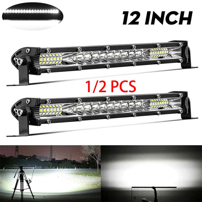 1/2 個ワークライト LED 12 インチライトバーポッドライトコンボビーム車トラクターボートオフロード 4x4 単列防水ワークランプ