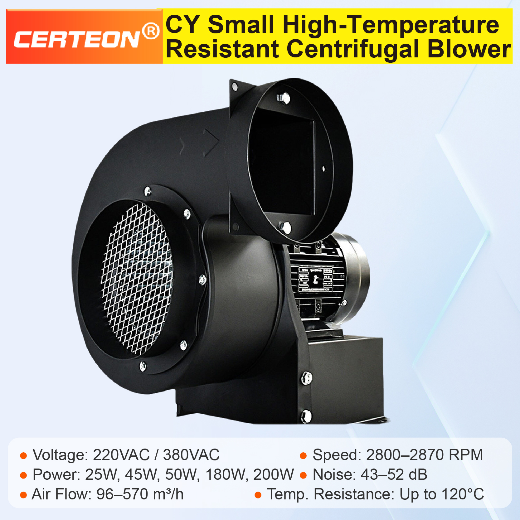 CY 小型高温遠心ファン 220V 380V 25-200 ワットマルチブレード送風機工業用排気ファンボイラードラフトファン