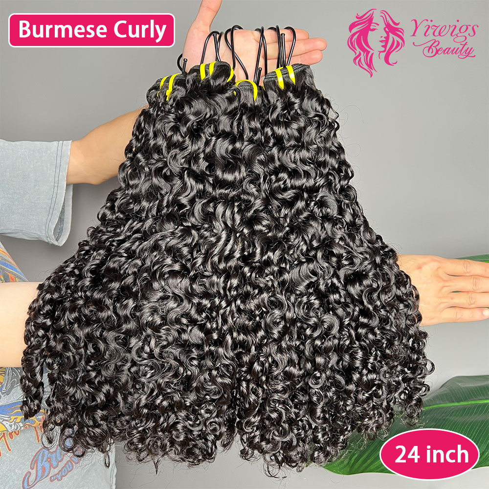 16A ビルマカーリーヘアバンドルバージンヘア未処理人毛エクステンション 1/3/4 個ナチュラルブラックビルマピクシーカール