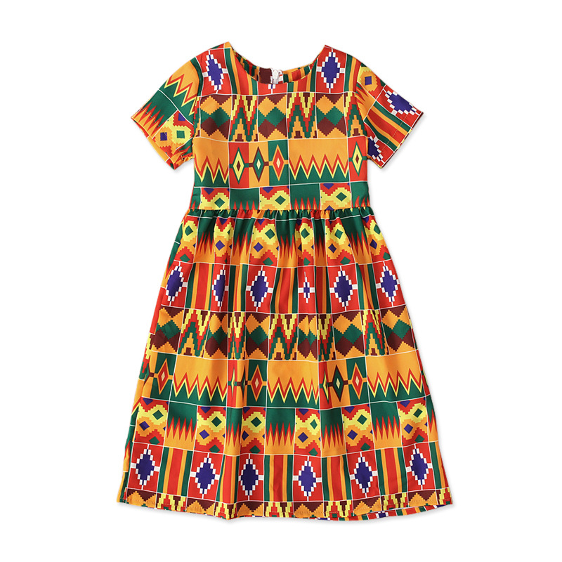 African Clothing National Print Summer Bohemian Style Kids African Kanga Clothes Beach Dress Vacation Hoilday Party Costume